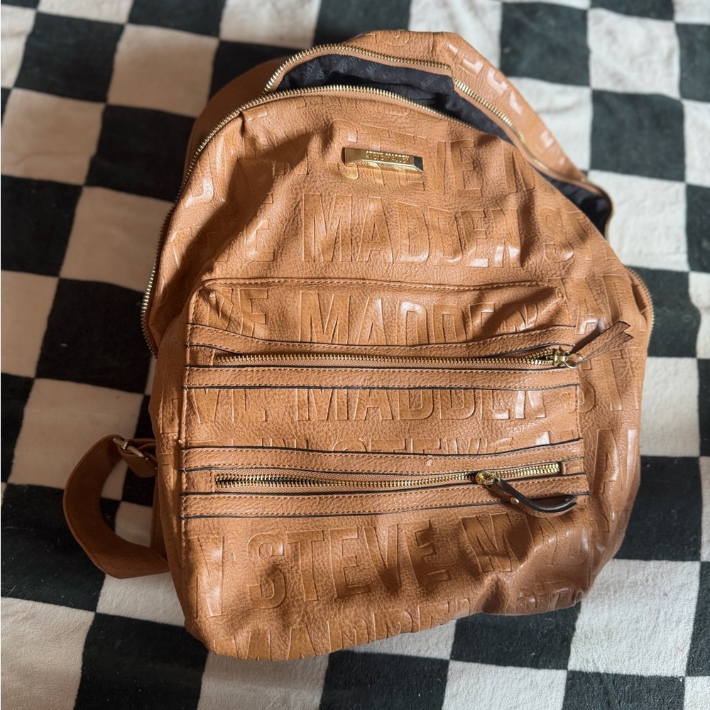 Steve Madden Embossed Tan Backpack
